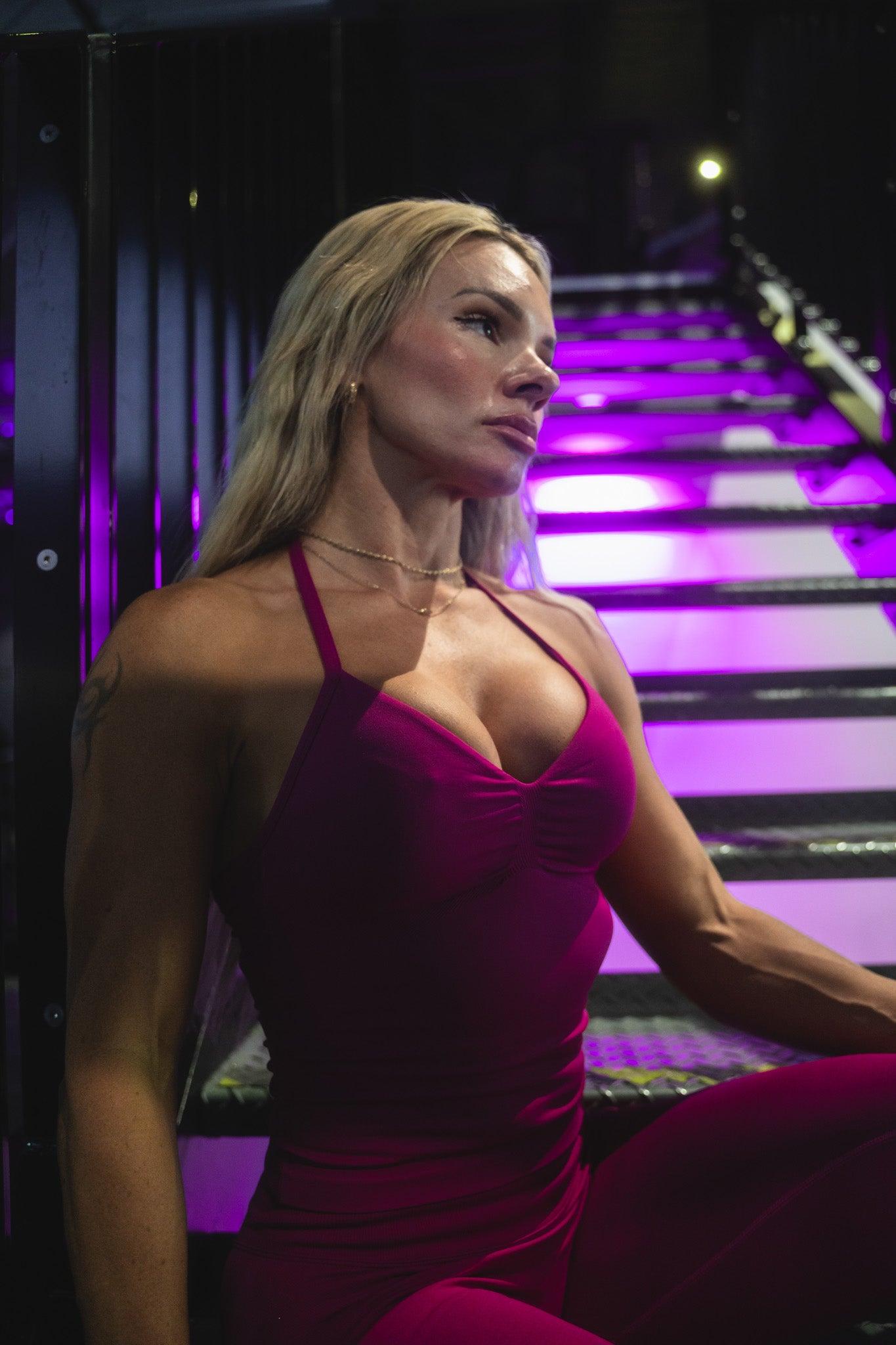 KALI THIN STRIP SINGLET - BERRY