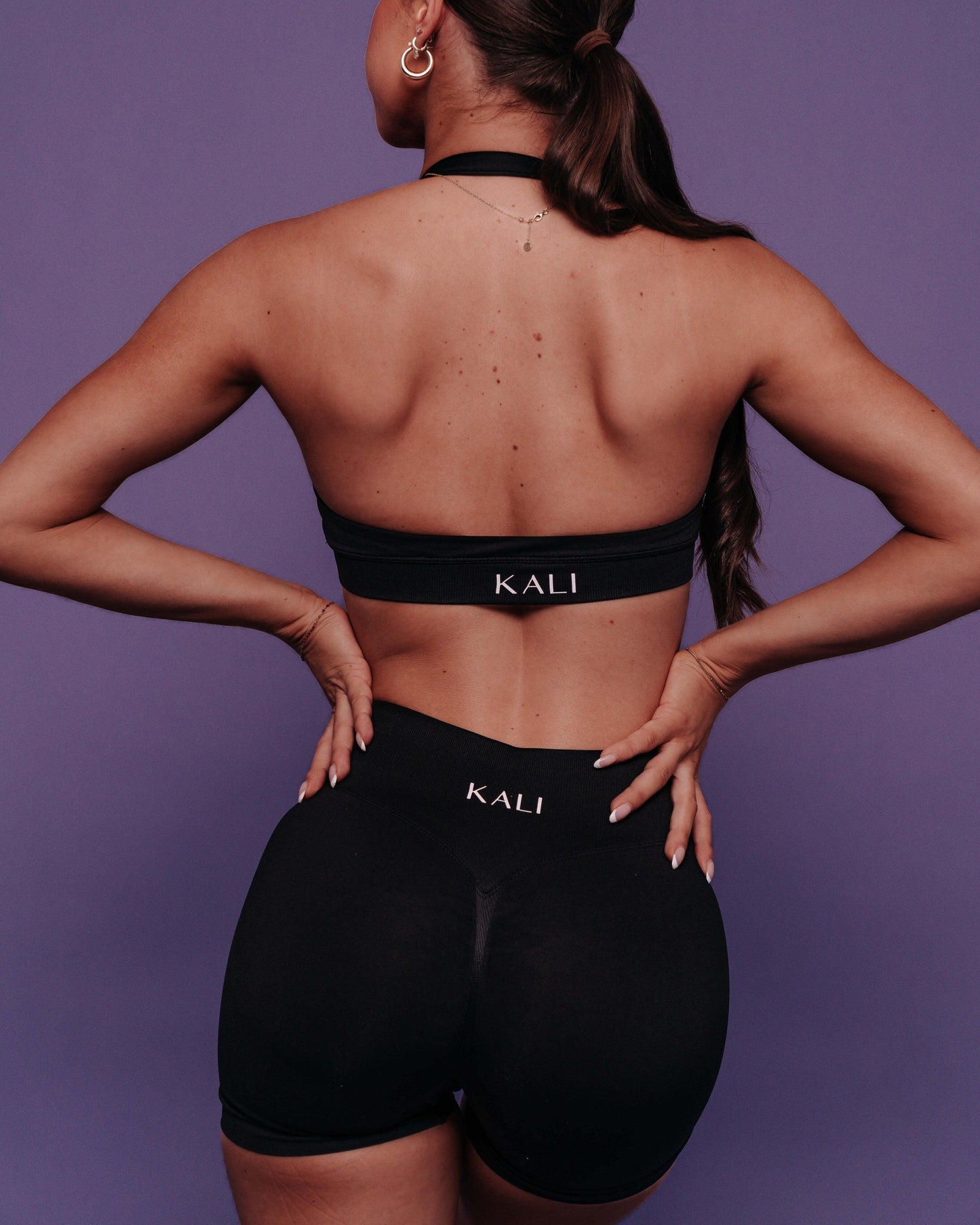 KALI BOOTY SHORTS - LIQOURICE - KALI ACTIVEWEAR